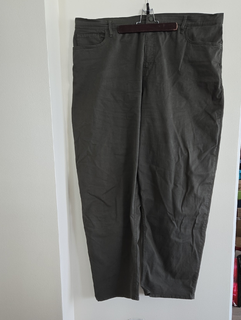 Good American Olive Green Barrel Leg Jeans